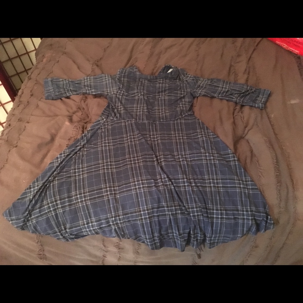 Blue plaid torrid wrap dress